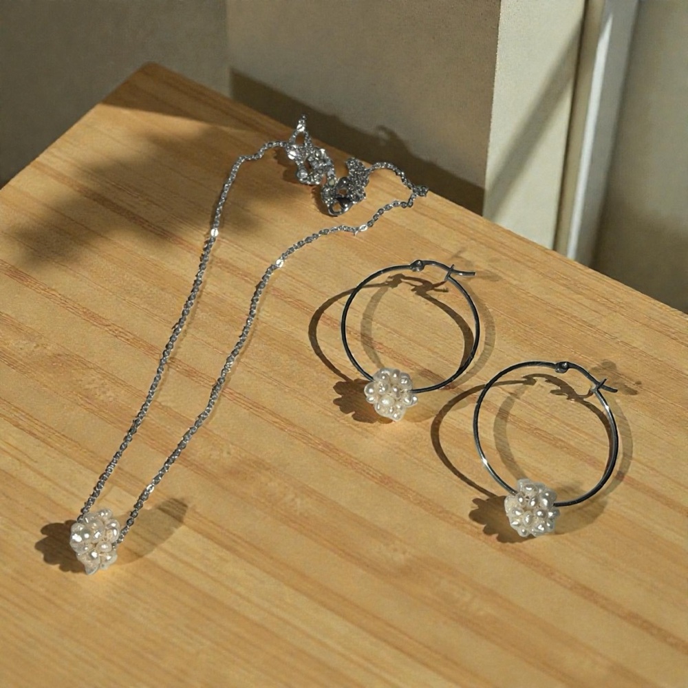 Elegant Silver and Pearl Hoop Earrings